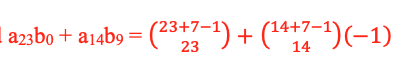 = (1-) 1 - (1 x) We need a23b0+ a14b9 = (23+31)