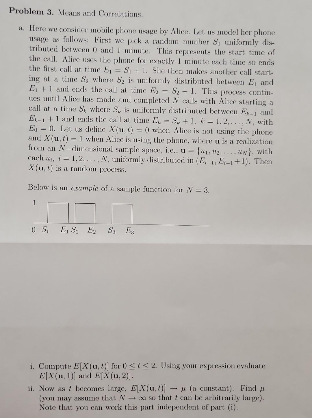Problem 3. Means and Correlations. a. Here we consider mobile phone usage