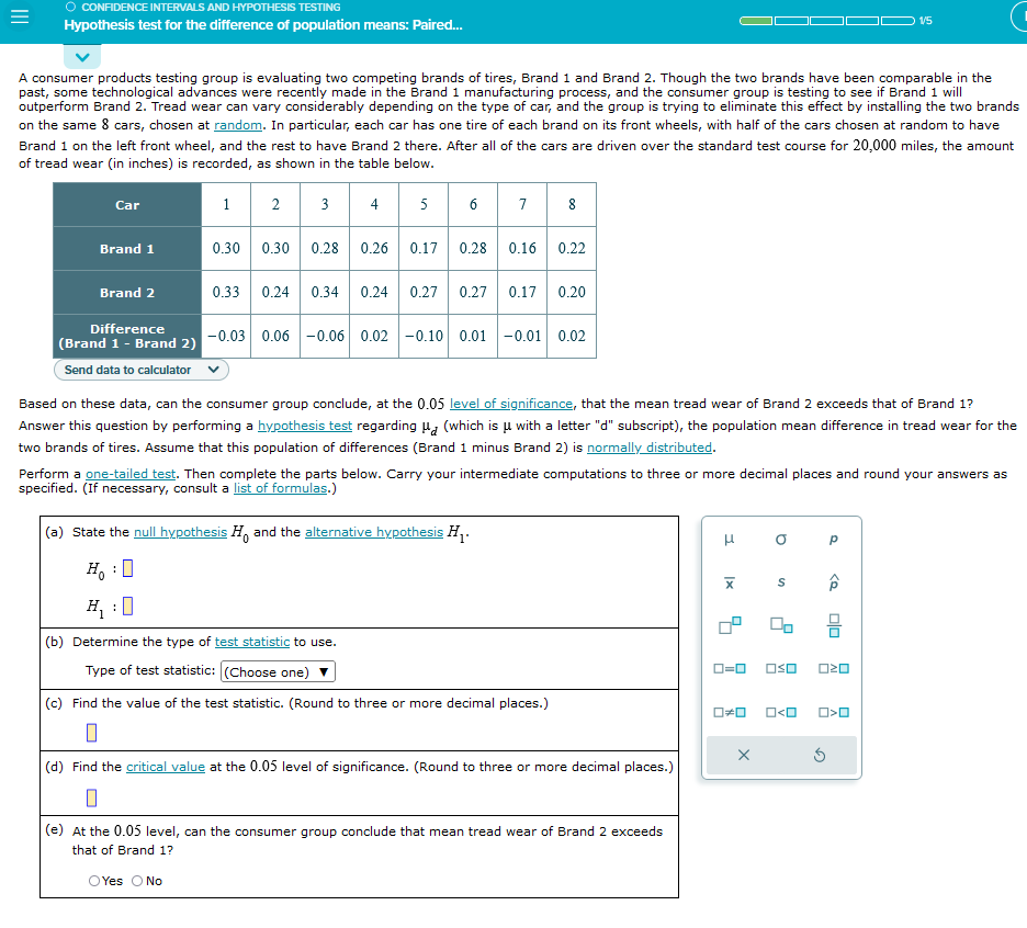 CONFIDENCE INTERVALS AND HYPOTHESIS TESTING Hypothesis test for the difference of population