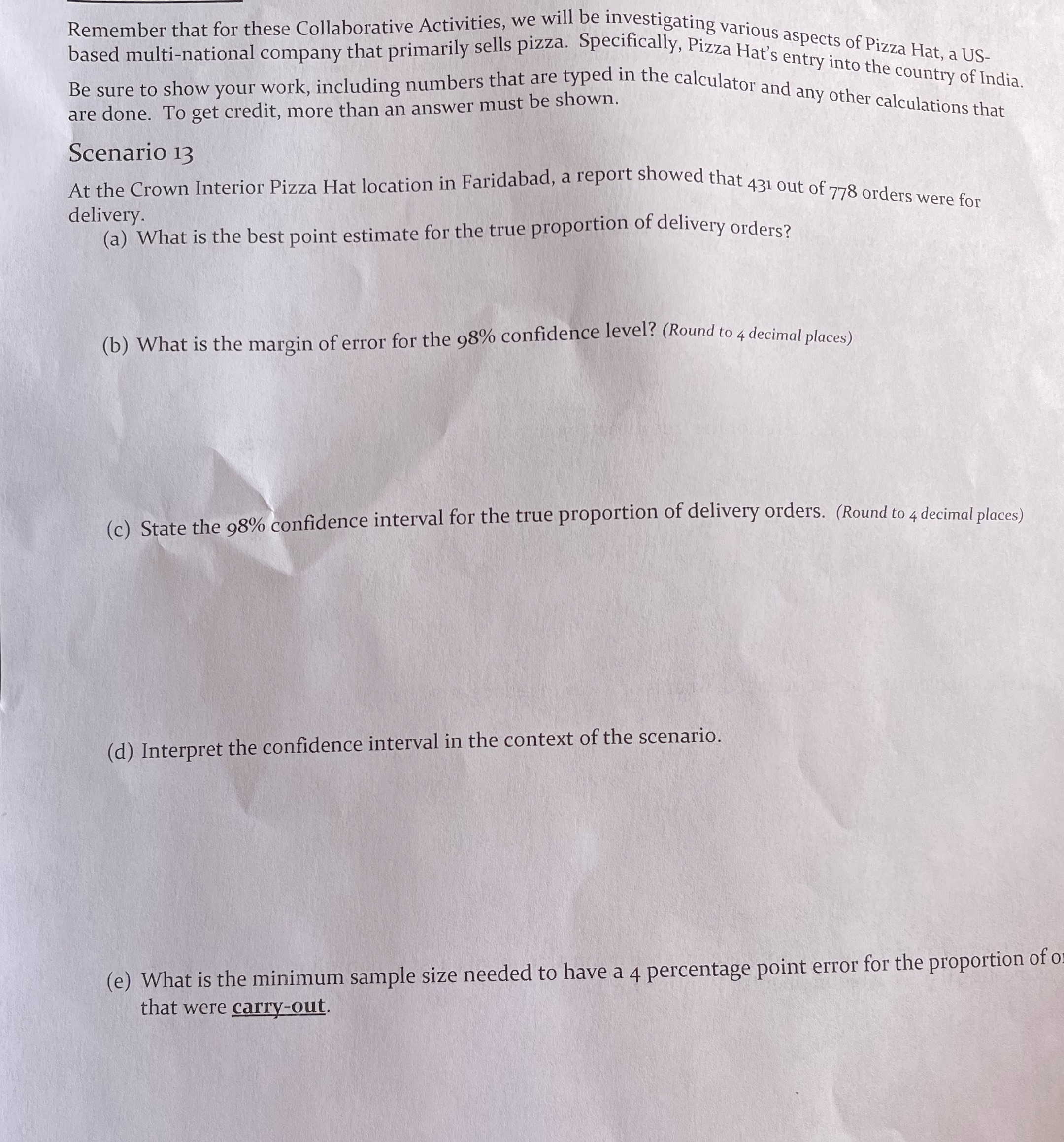 Remember that for these Collaborative Activities, we will be investigating various aspects