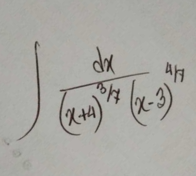 J dx (x+4)/ (x-3) 41
