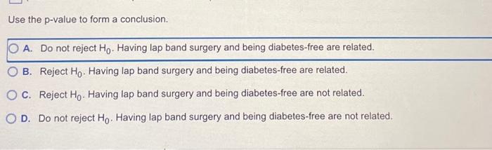 through c below. Lap Band Surgery No Surgery No Diabetes Diabetes 19