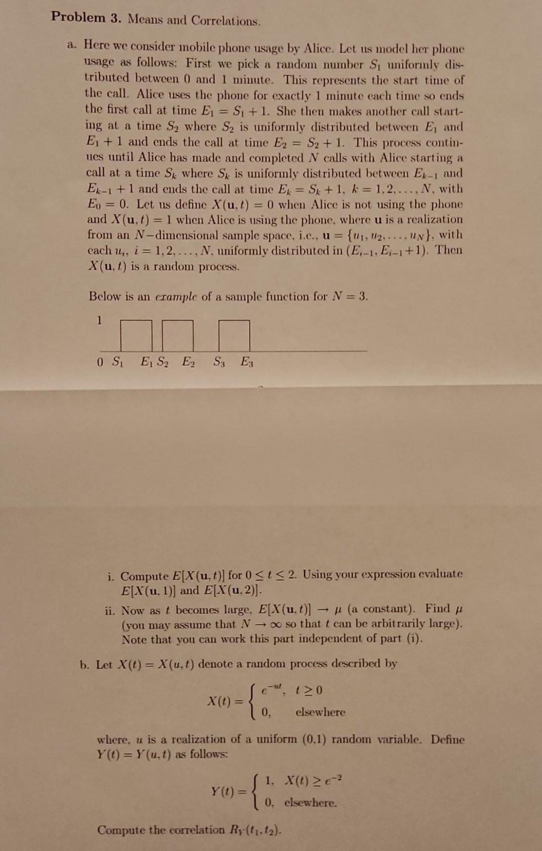Problem 3. Means and Correlations. a. Here we consider mobile phone usage