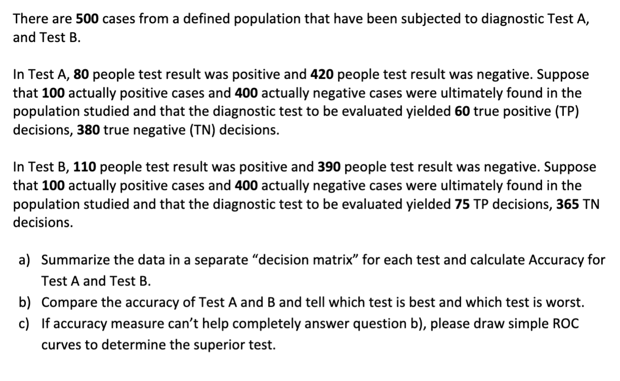 There are 500 cases from a defined population that have been subjected