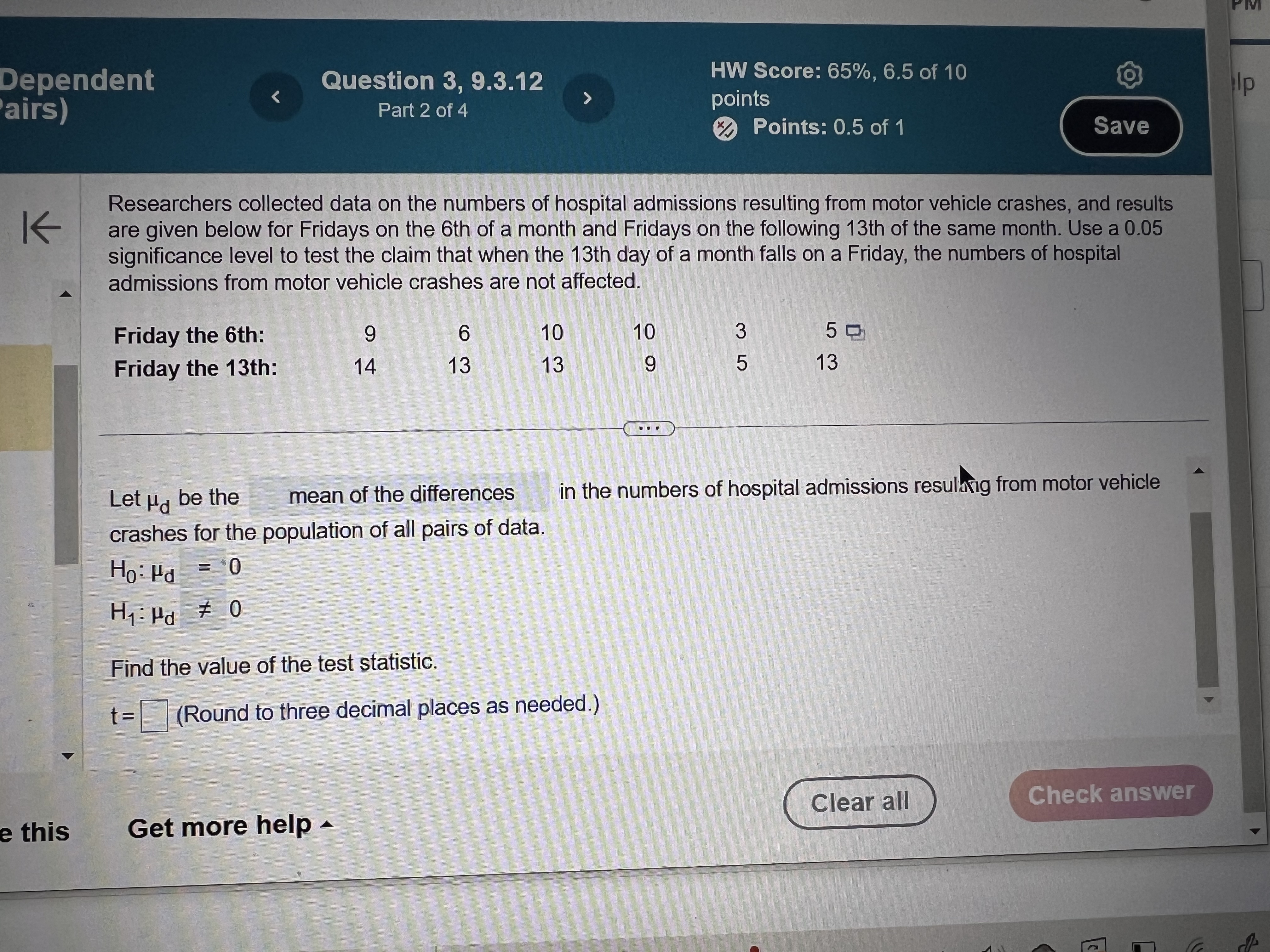 A study was done on body temperatures of men and women. The