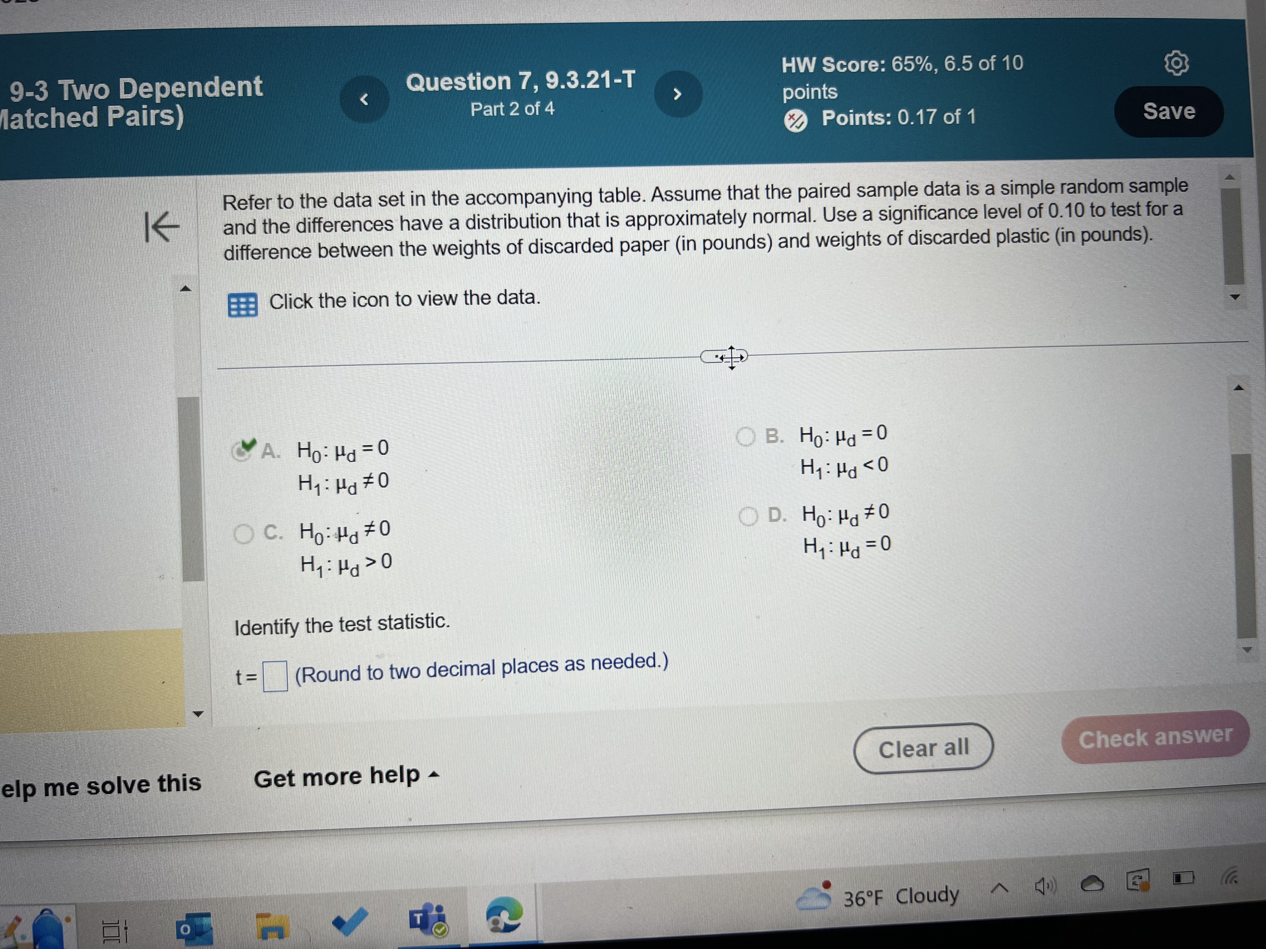 assume that the population standard deviations are equal. Complete parts (a) and