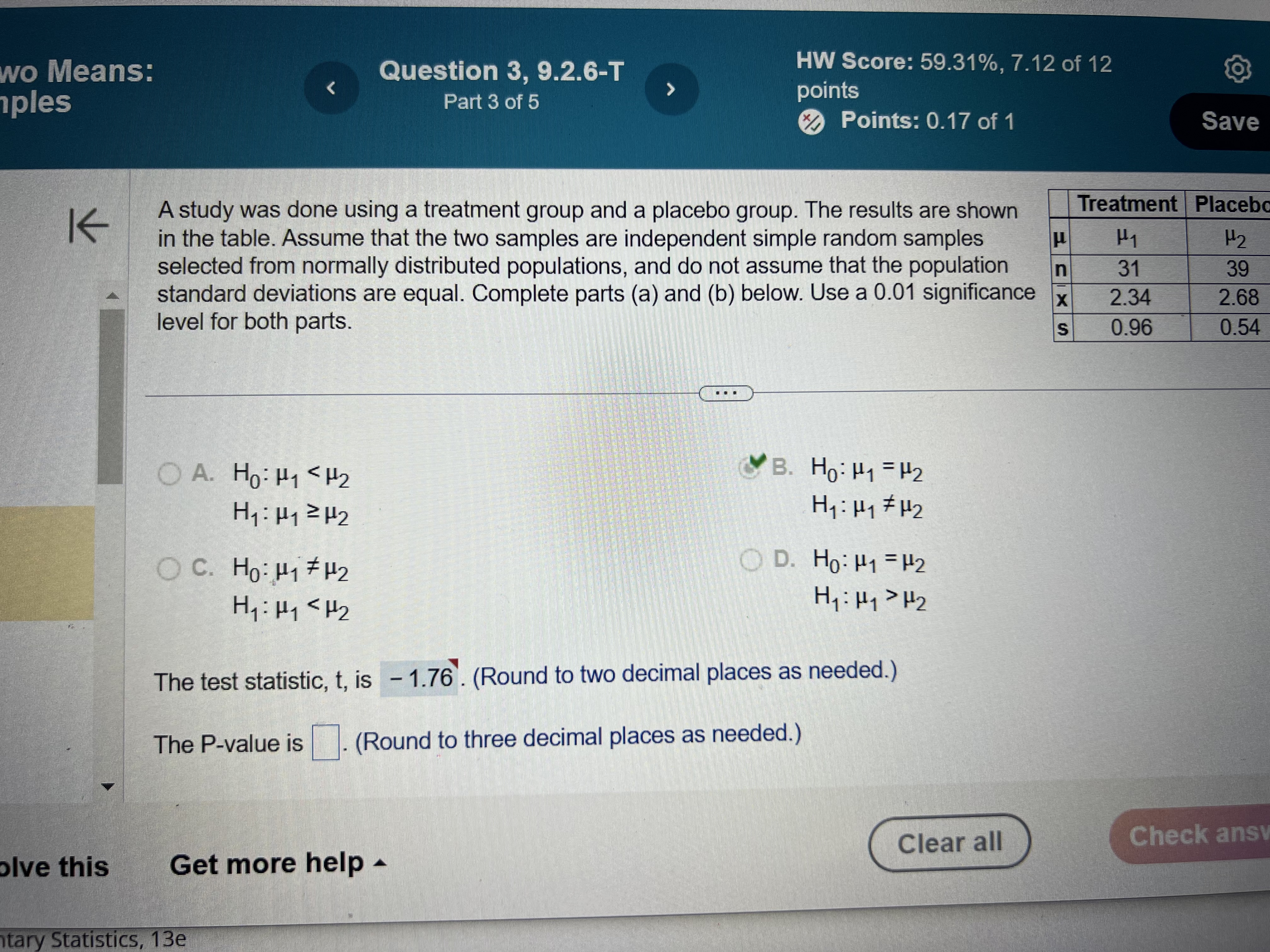 (b) below. A. Ho H1 H2 H: > OC. Ho: 2 H