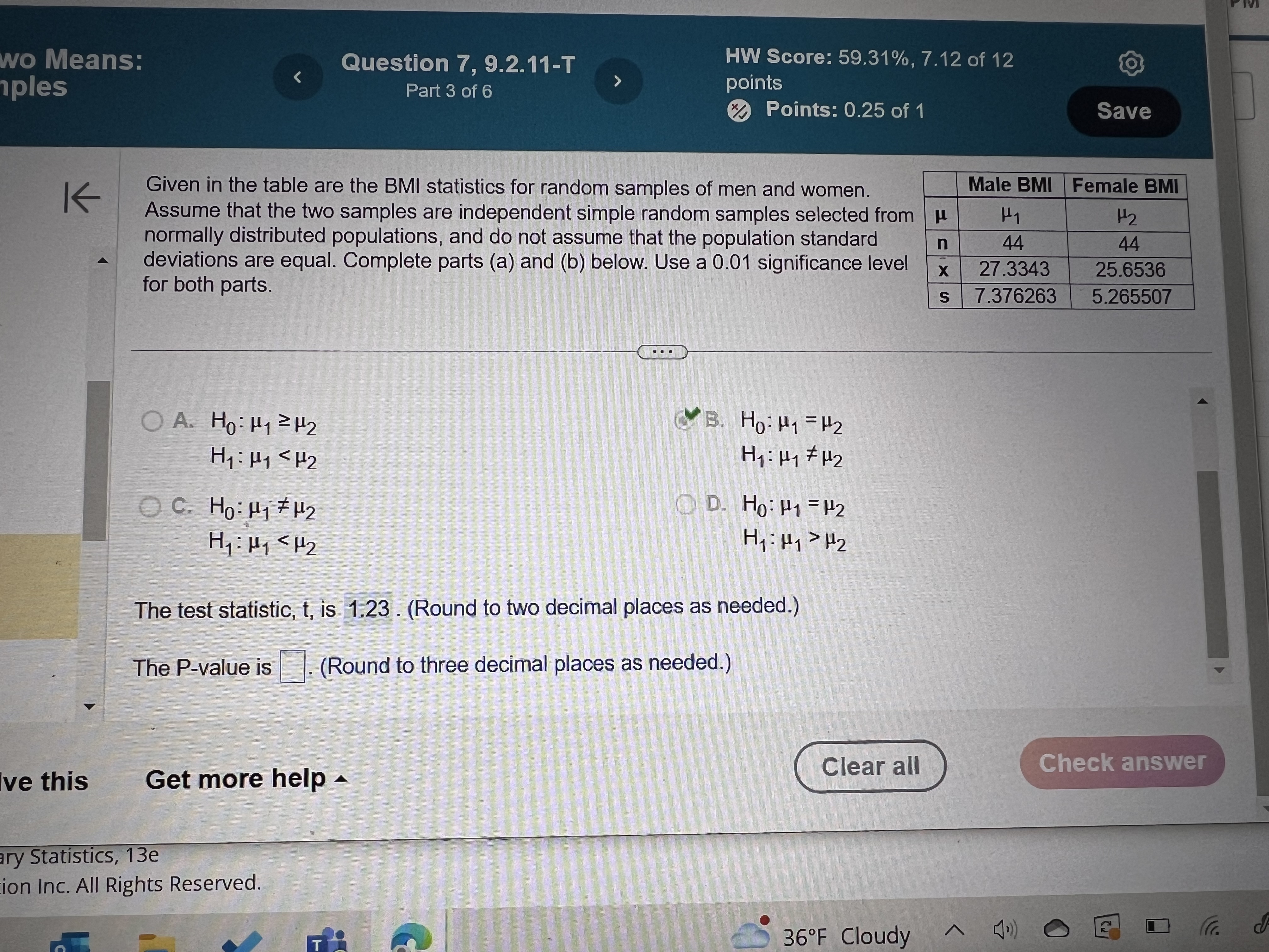 t= 11 12 1345678RDINES Hd=0 6.44 8.40 7.57 5.92 Hd HW Score: