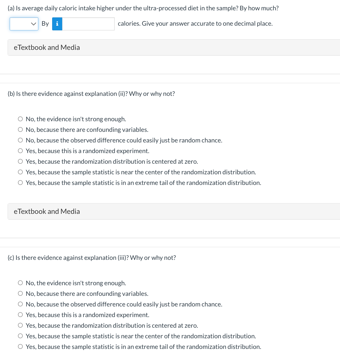 (a) Is average daily caloric intake higher under the ultra-processed diet in