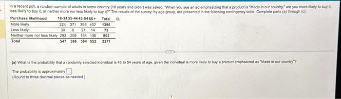 - In a recent poll, a random sample of adults in some