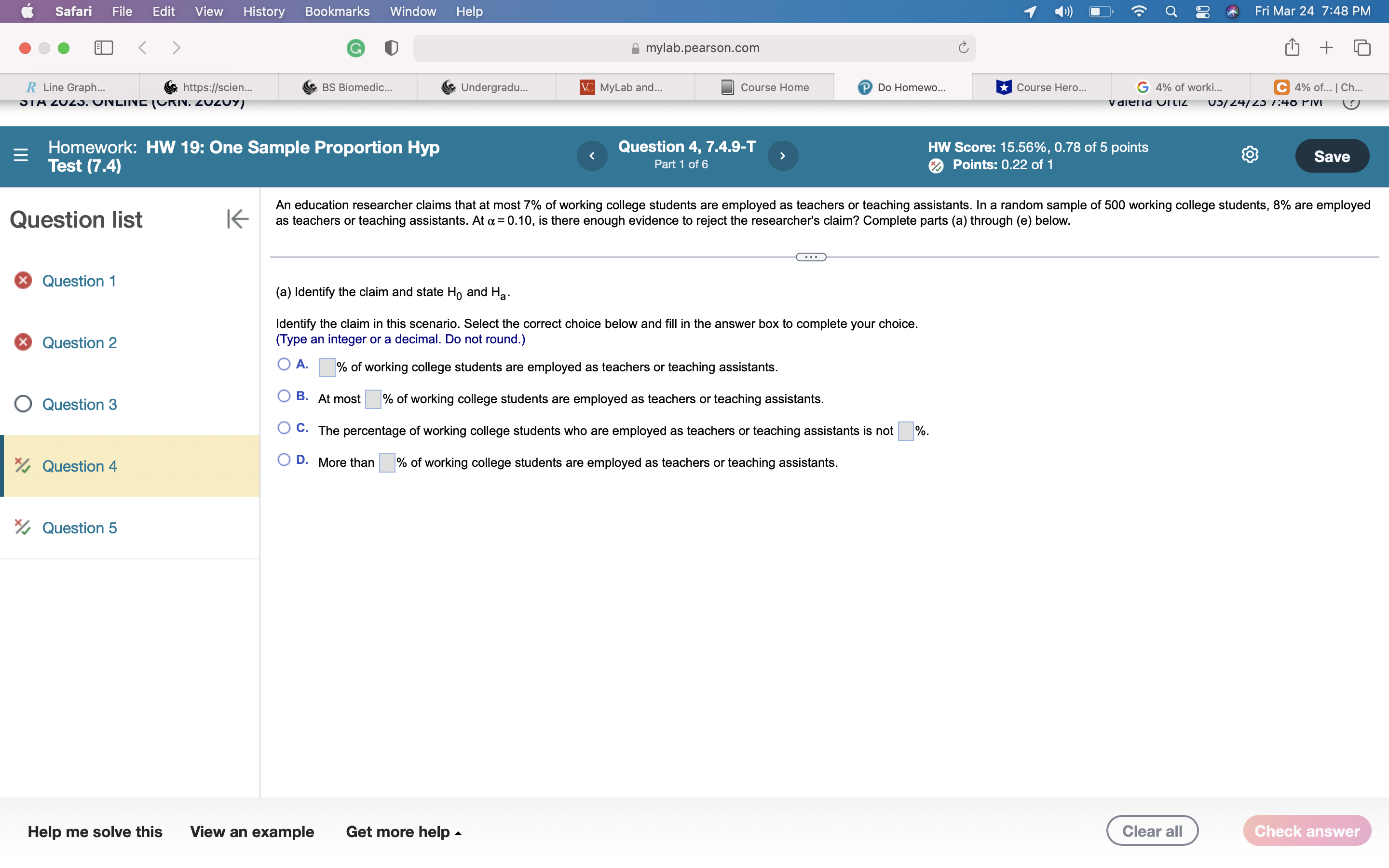 C 4% of... | Ch... 05/24/25 7:40 PIVI Course Home P Do