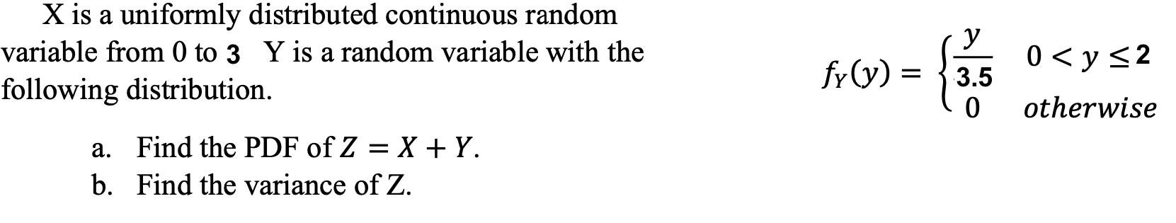 X is a uniformly distributed continuous random variable from 0 to 3