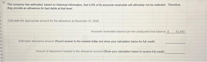 Credit 3 insurance expense $ 2,500 14,500-12,000 4 Prepaid expense $ 2,500