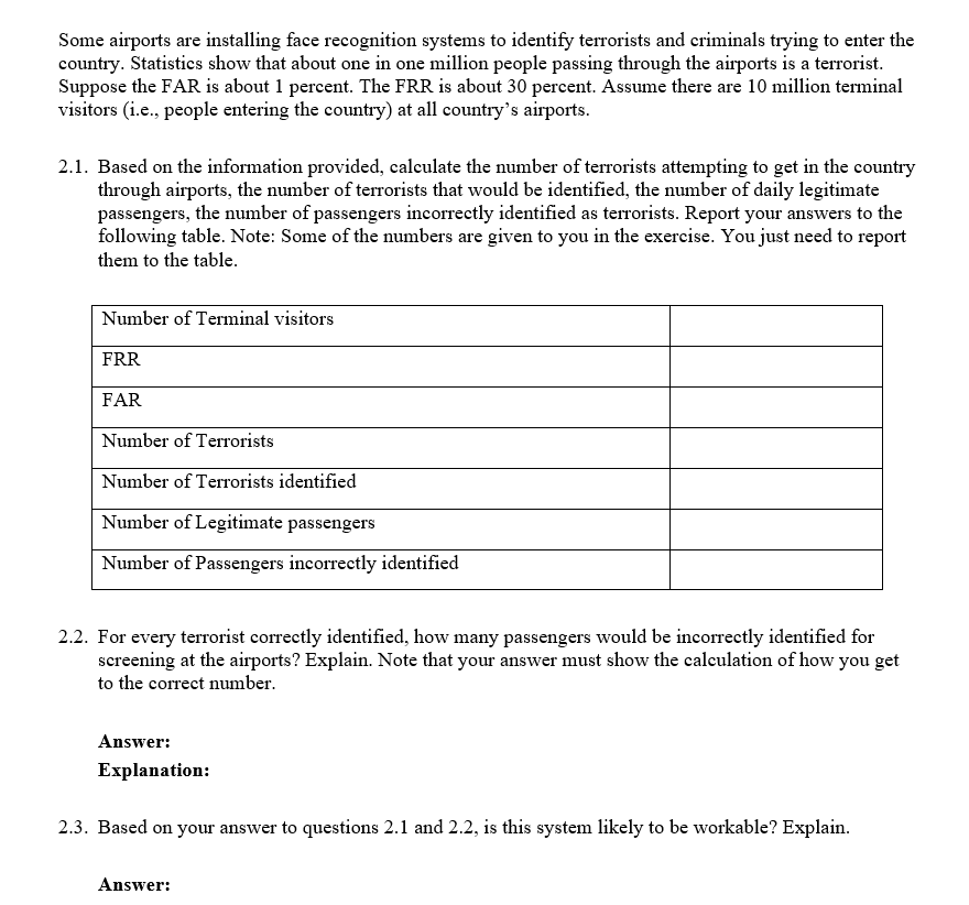 Some airports are installing face recognition systems to identify terrorists and criminals