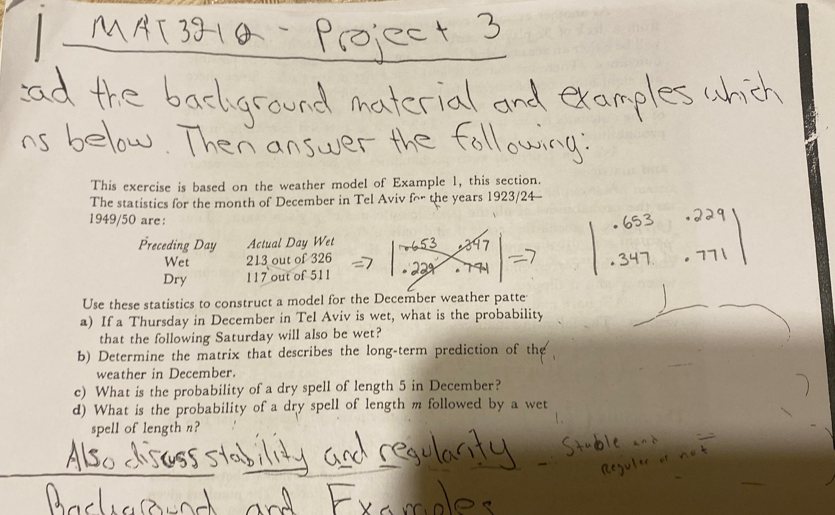 | MA13212 - Project 3 sad the background material and examples which