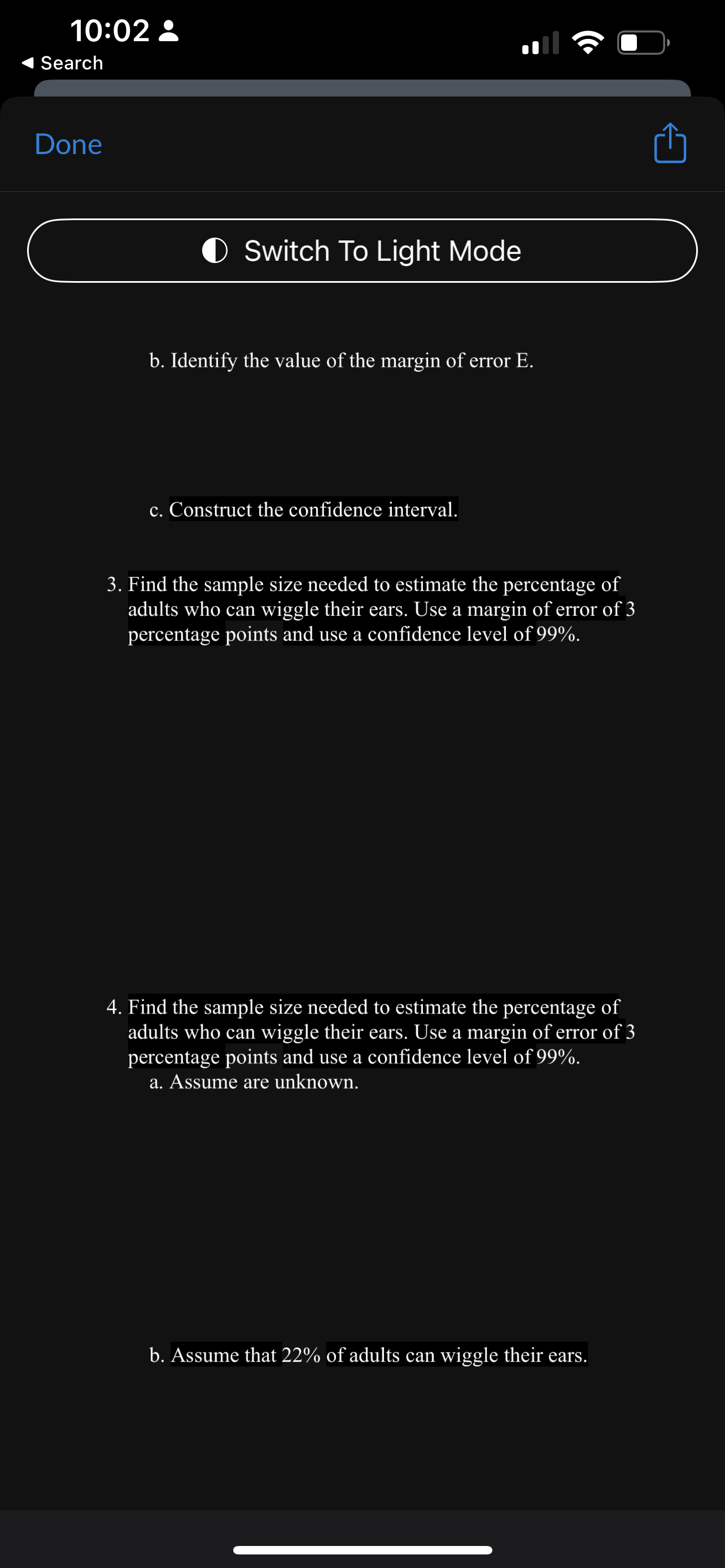 10:02 Search Done Switch To Light Mode b. Identify the value of