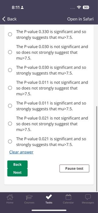 significant and so does not strongly suggest that sigma 7.0. The P-value