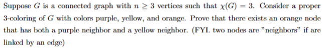 Suppose G is a connected graph with n 3 vertices such that