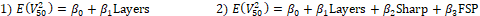 1) E(V) B + BLayers 2) E(V) = B + 3, Layers