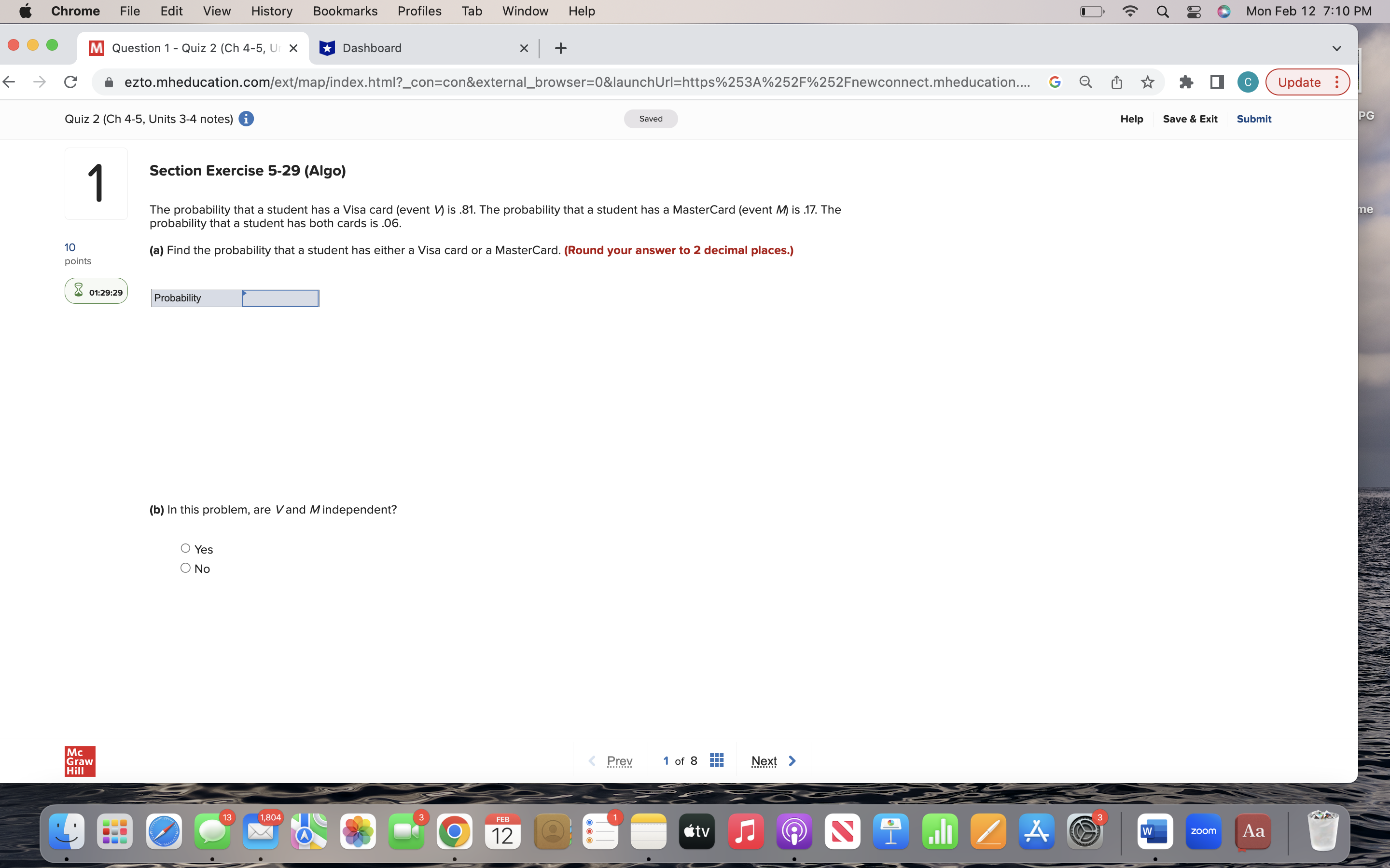 Chrome File Edit View History Bookmarks Profiles Tab Window Help M Question