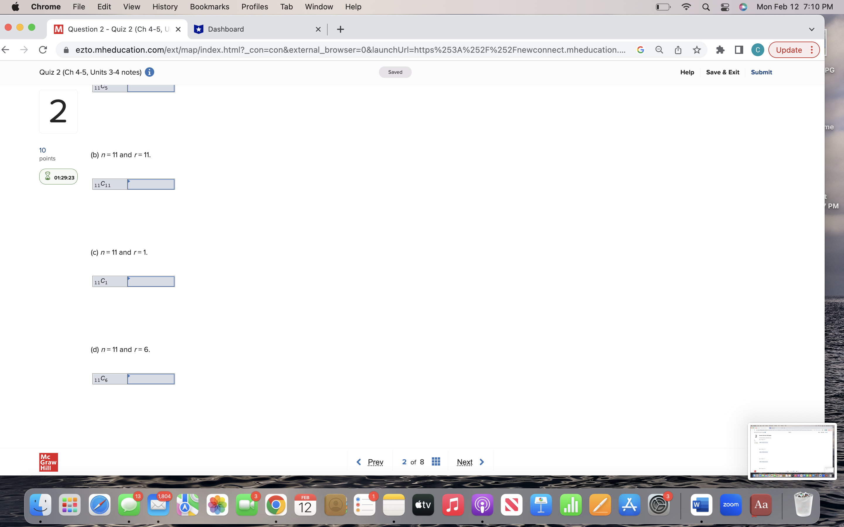 2 (Ch 4-5, Units 3-4 notes) 1 Section Exercise 5-29 (Algo) 10