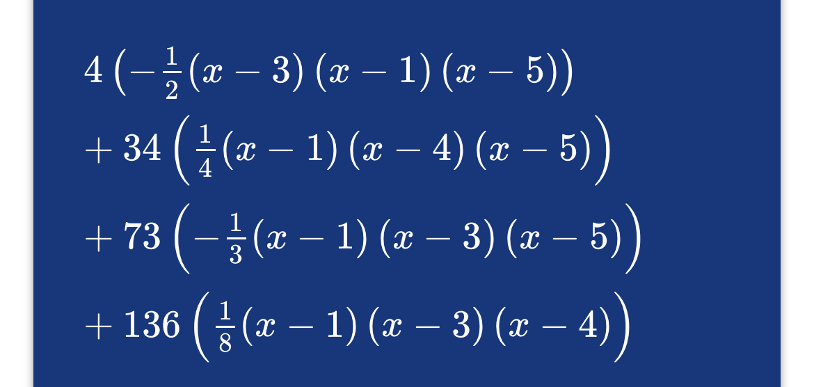 - 1 4 ( (x 3) (x 1) (x 5)) 1 -