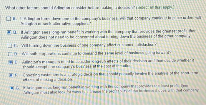 machine-hours. Arlington has two main customers: Wallace Corporation and Kimberly Corporation. Data