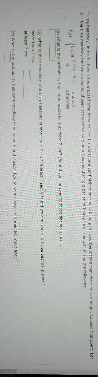 "Time headway" in traffic flow is the elapsed time between the time