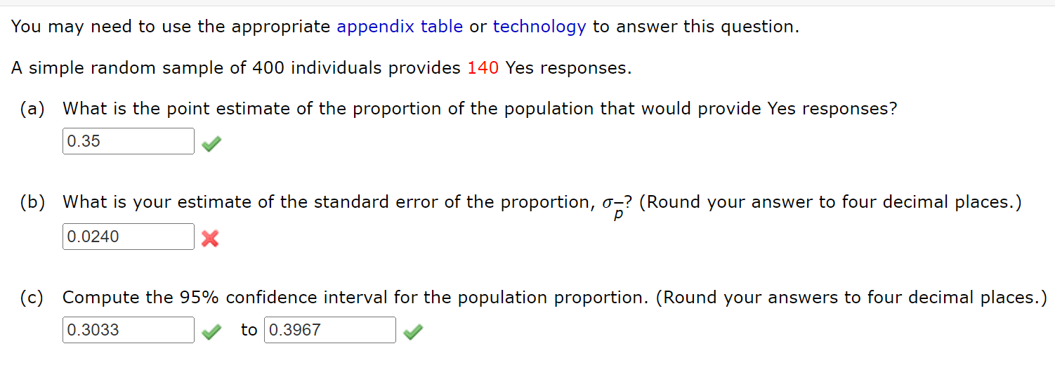 error of the mean, -? (b) At 95% confidence, what is the