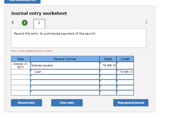 October 31 payroll are also given. 1. Tori Parker, president, gross monthly
