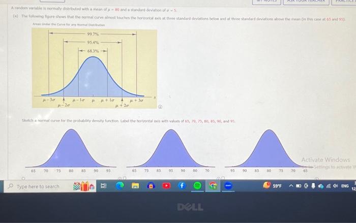 A random variable is normally distributed with a mean of j-80 and