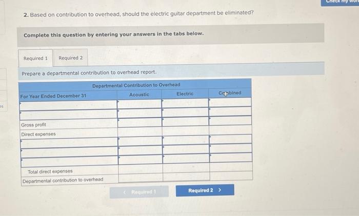 income statements for a guitar manufacturer. The company classifies advertising, rent, and