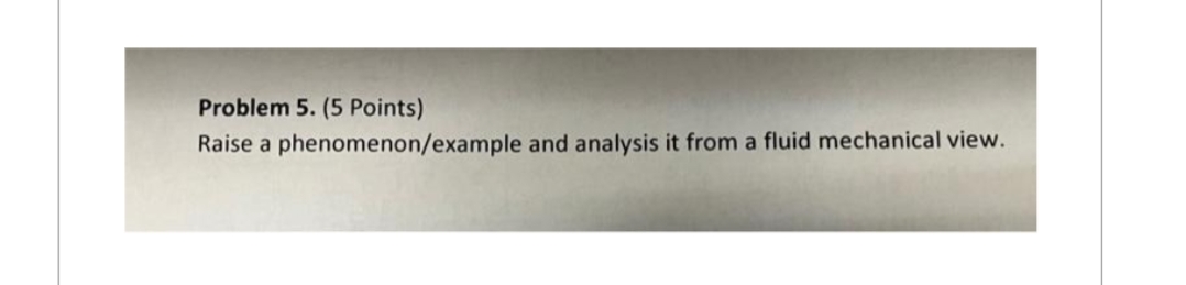 Problem 5. (5 Points) Raise a phenomenon/example and analysis it from a