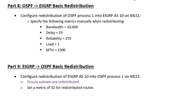 g0/0 MLS1 f0/12 MLS1 10/24 MLS2 f0/5 -> MLS2 f0/12 -> MLS3