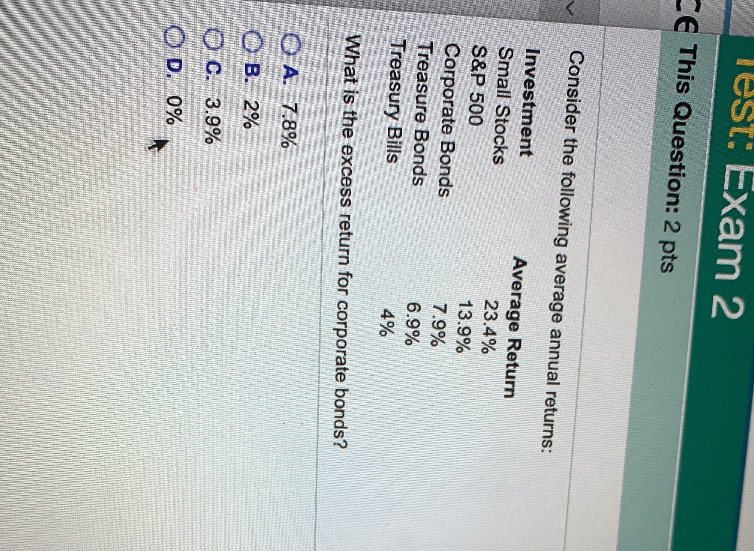 Test: Exam 2 CE This Question: 2 pts Consider the following average
