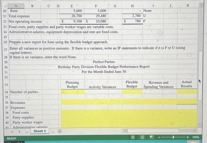 several divisions. One division provides birthday parties F G H I J