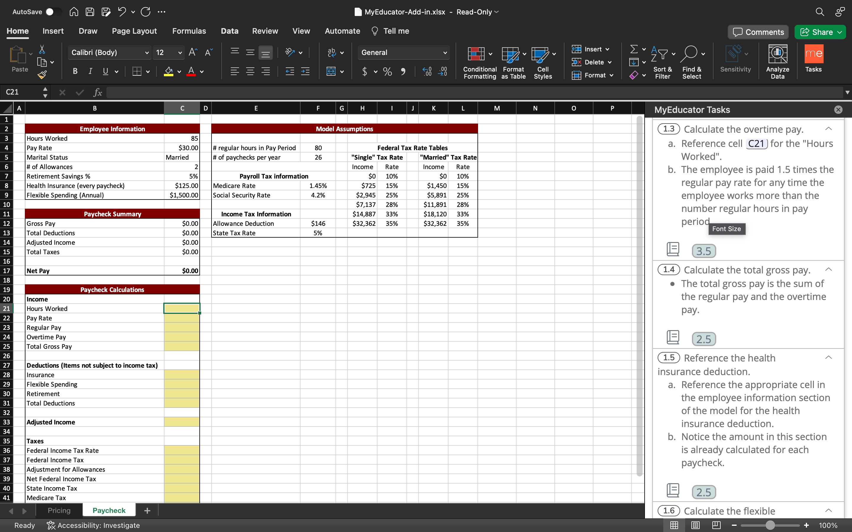 AutoSave C Home Insert Draw Page Layout Formulas G X Calibri (Body)