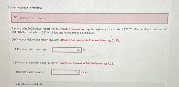 Current Attempt in Progress Your answer is incorrect. Suppose in its 2025