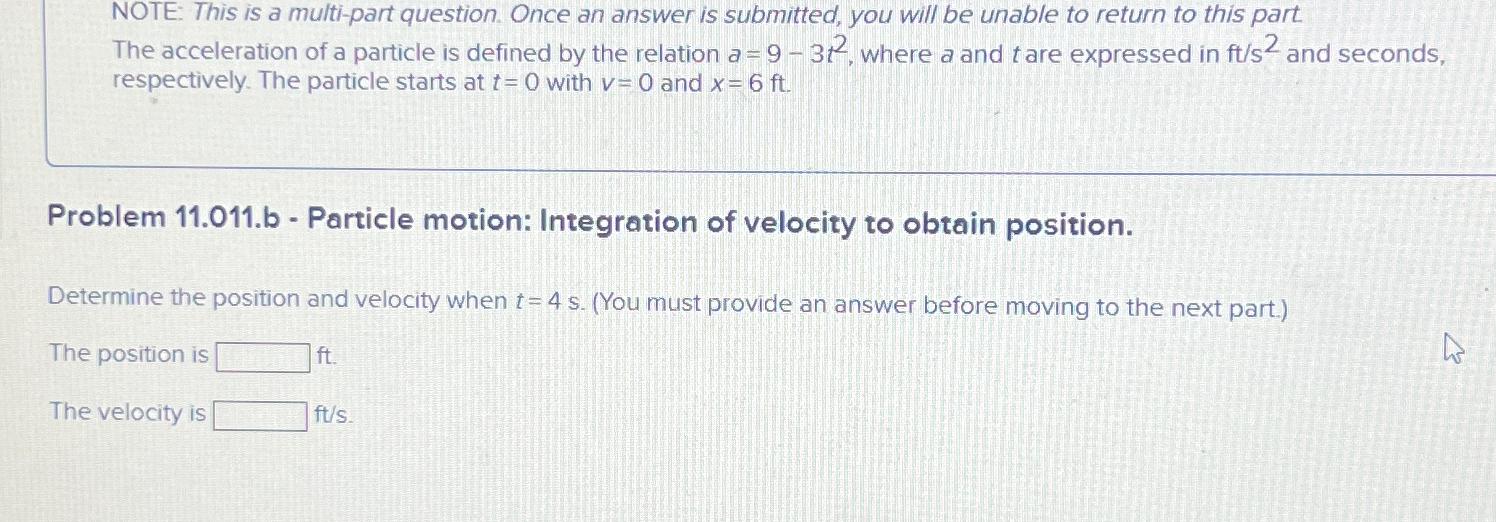 NOTE: This is a multi-part question. Once an answer is submitted, you