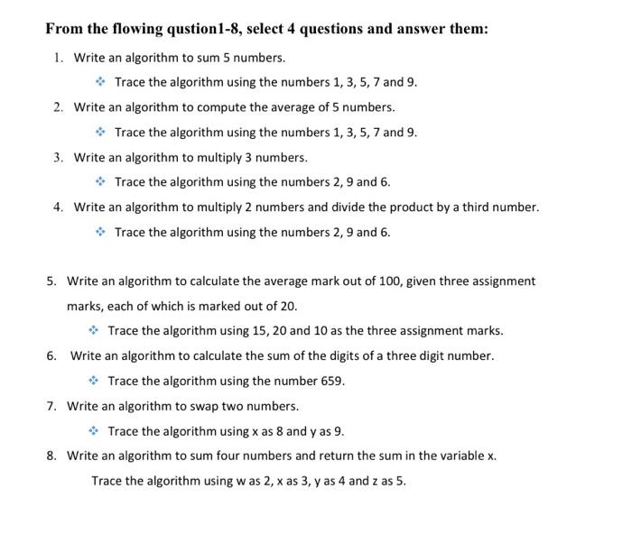 number among two numbers. Algorithm Flowchart Exercise 02: Write an algorithm and