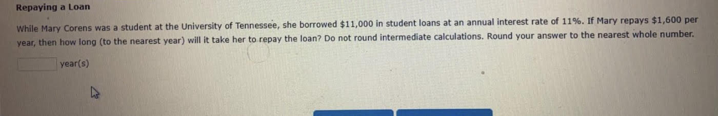 Repaying a Loan While Mary Corens was a student at the University