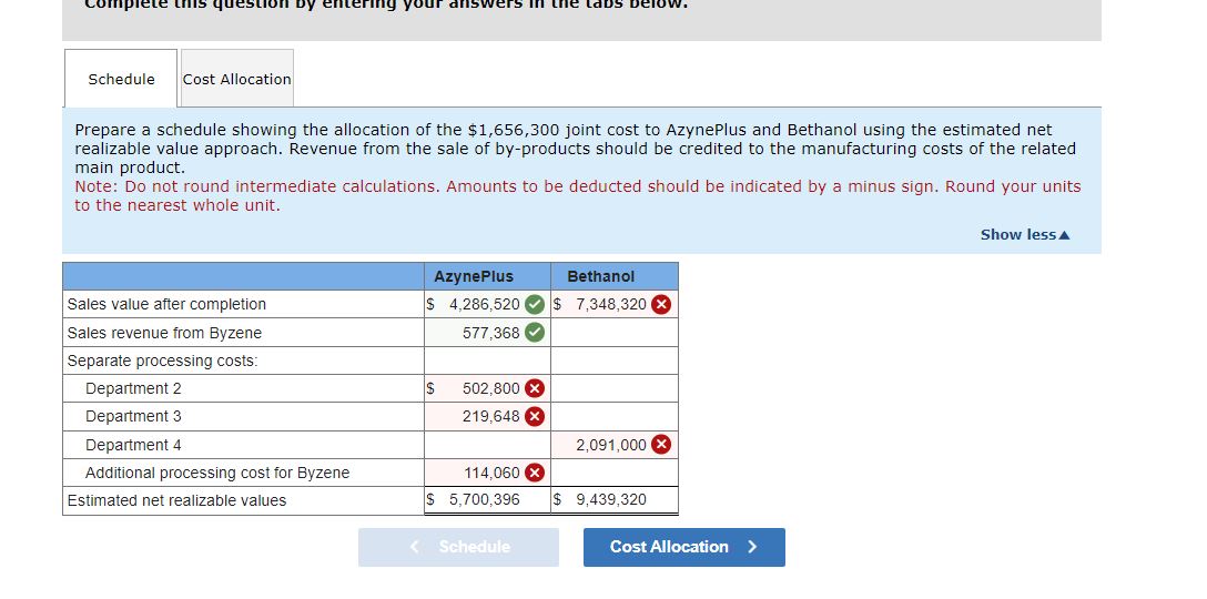 its main production facility. Out of the joint process in Department 1,
