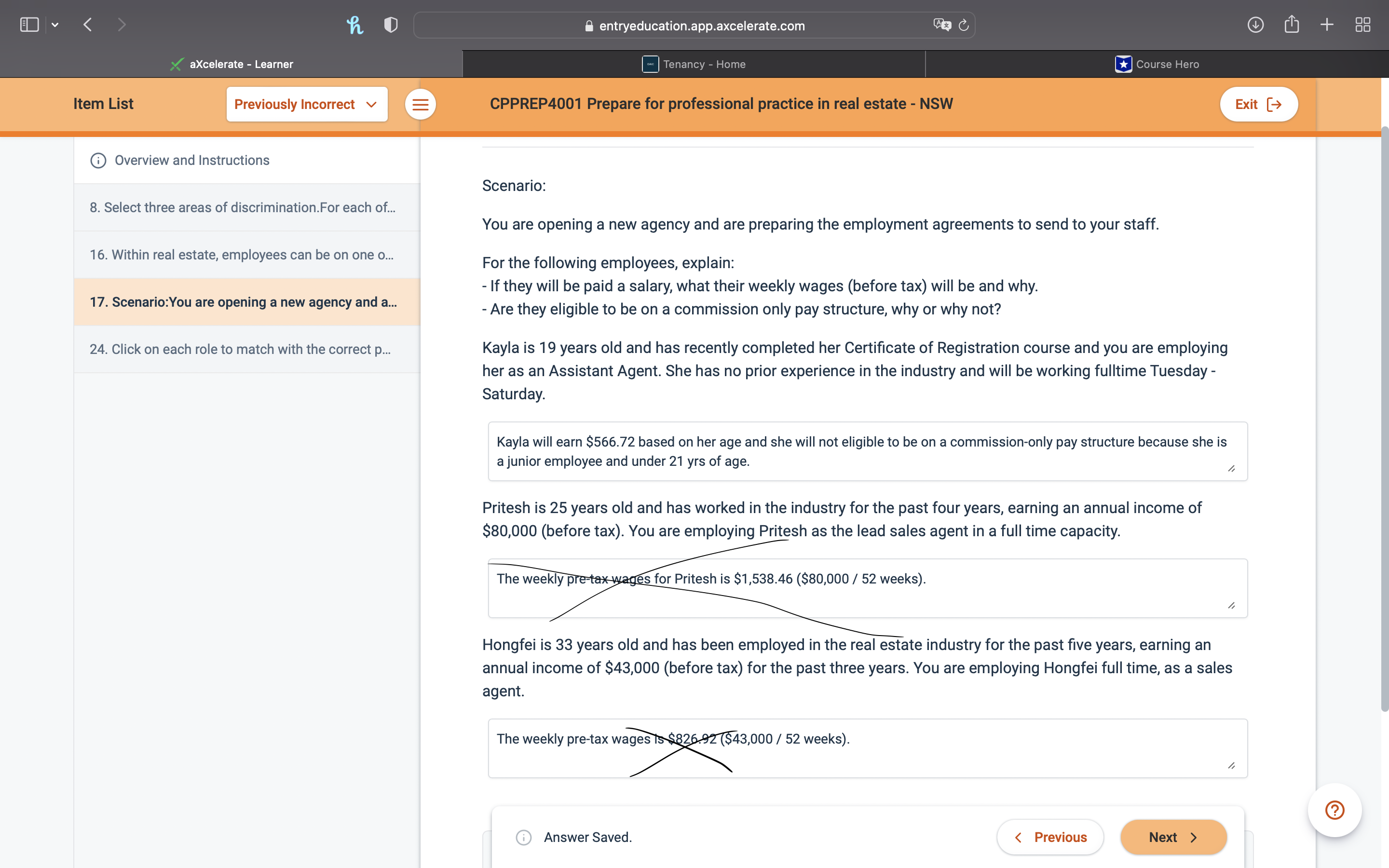 > Item List aXcelerate - Learner Previously Incorrect Overview and Instructions ho