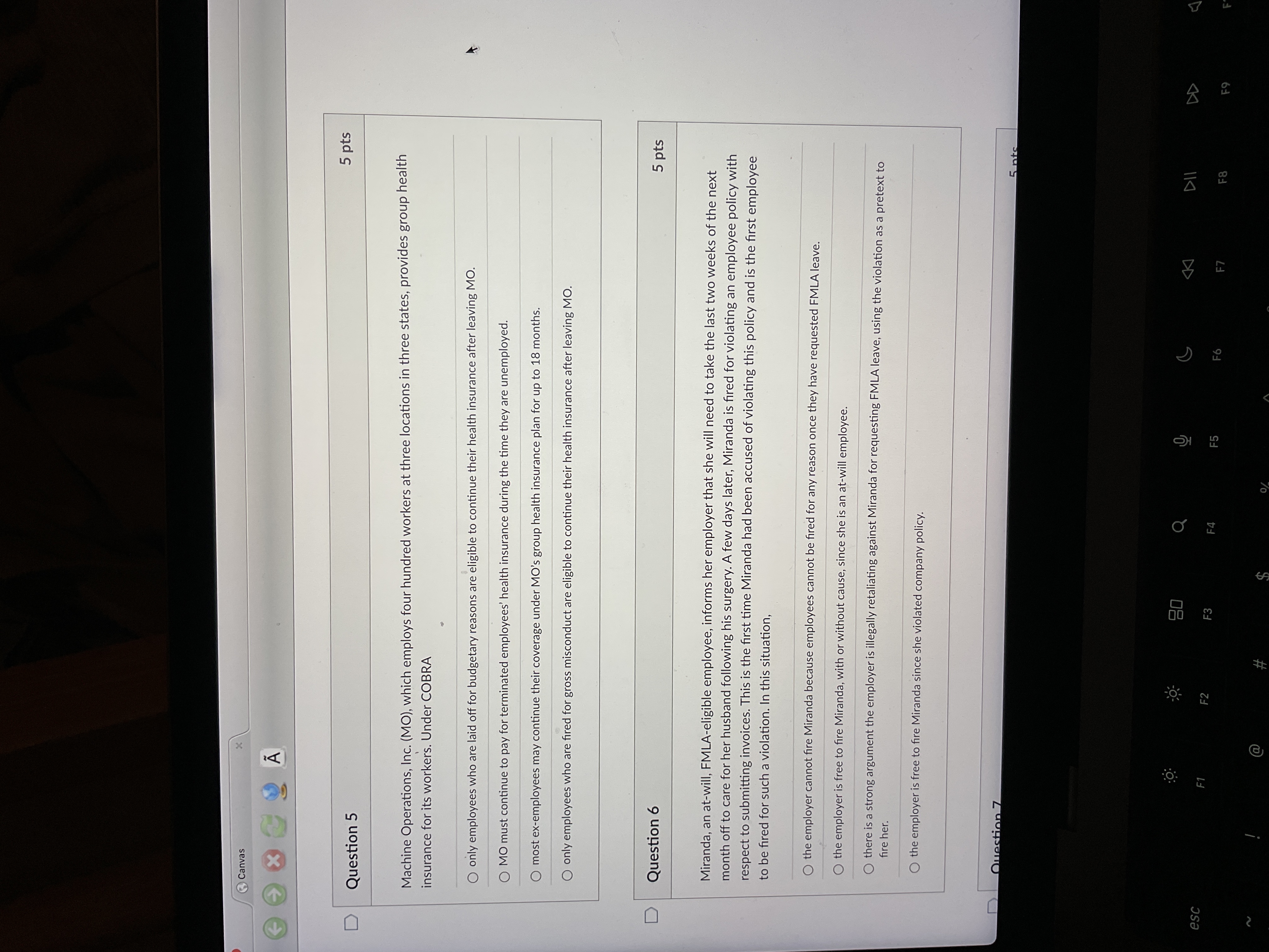 Canvas X Question 5 5 pts Machine Operations, Inc. (MO), which employs