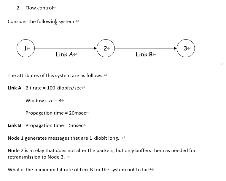 2. Flow control < Consider the following system: < 1 < 2