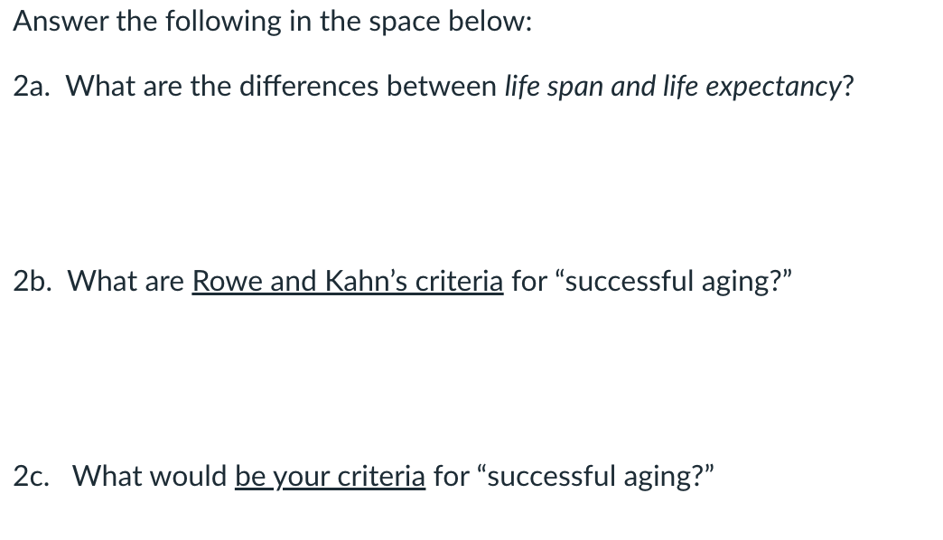 Answer the following in the space below: 2a. What are the differences