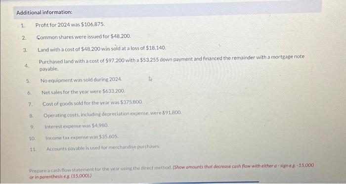 Assets 2024 2023 Cash $28.645 $42.535 Accounts receivable: 81,355 72.615 Inventory 167.320