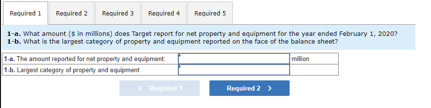Required 1 Required 2 Required 3 Required 4 Required 5 1-a. What
