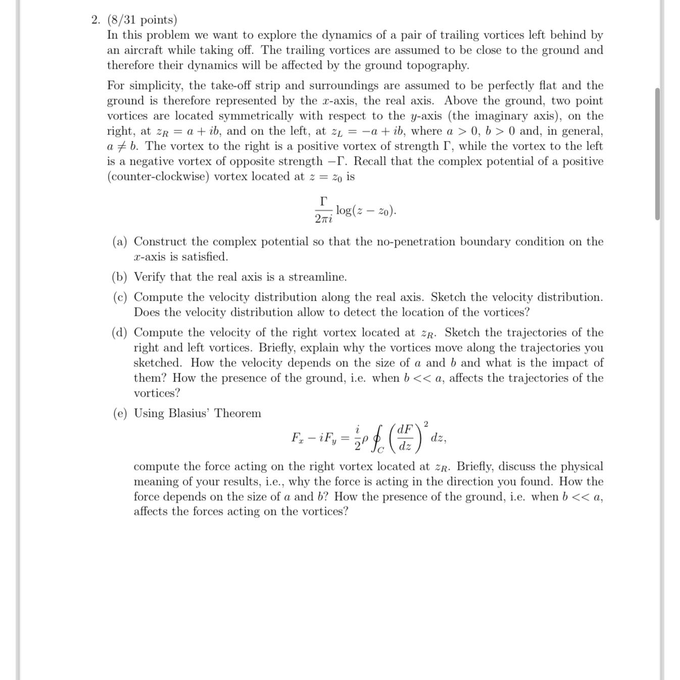 2. (8/31 points) In this problem we want to explore the dynamics