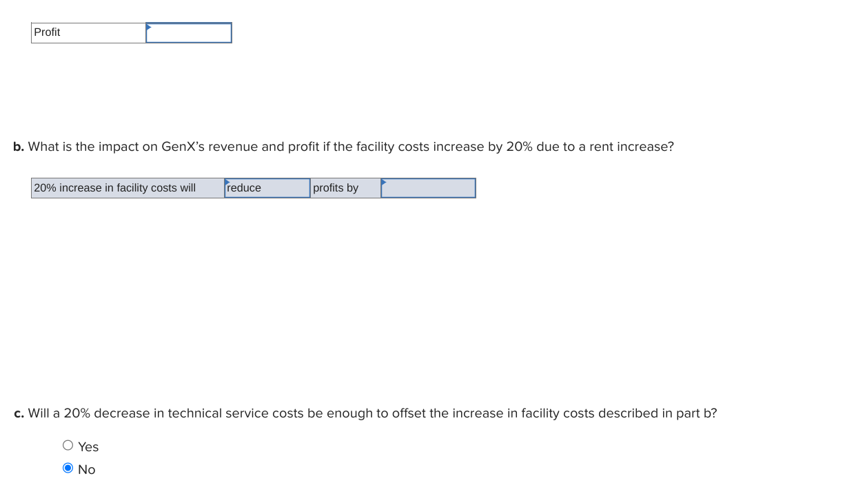 Enrollmer Tuition Instructor cost Facility cos Technical service Cancellation rate Web Dev